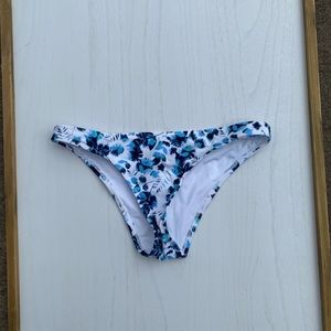 Blue and white floral swim suit bottom